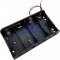 Quad/4X C DIY Battery Holder Case Box Base 6V Volt PCB Mount With Bare Wire Ends